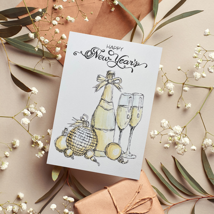 Happy New Year's Champagne Card