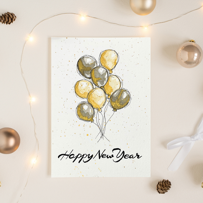 Happy New Year Balloons Card