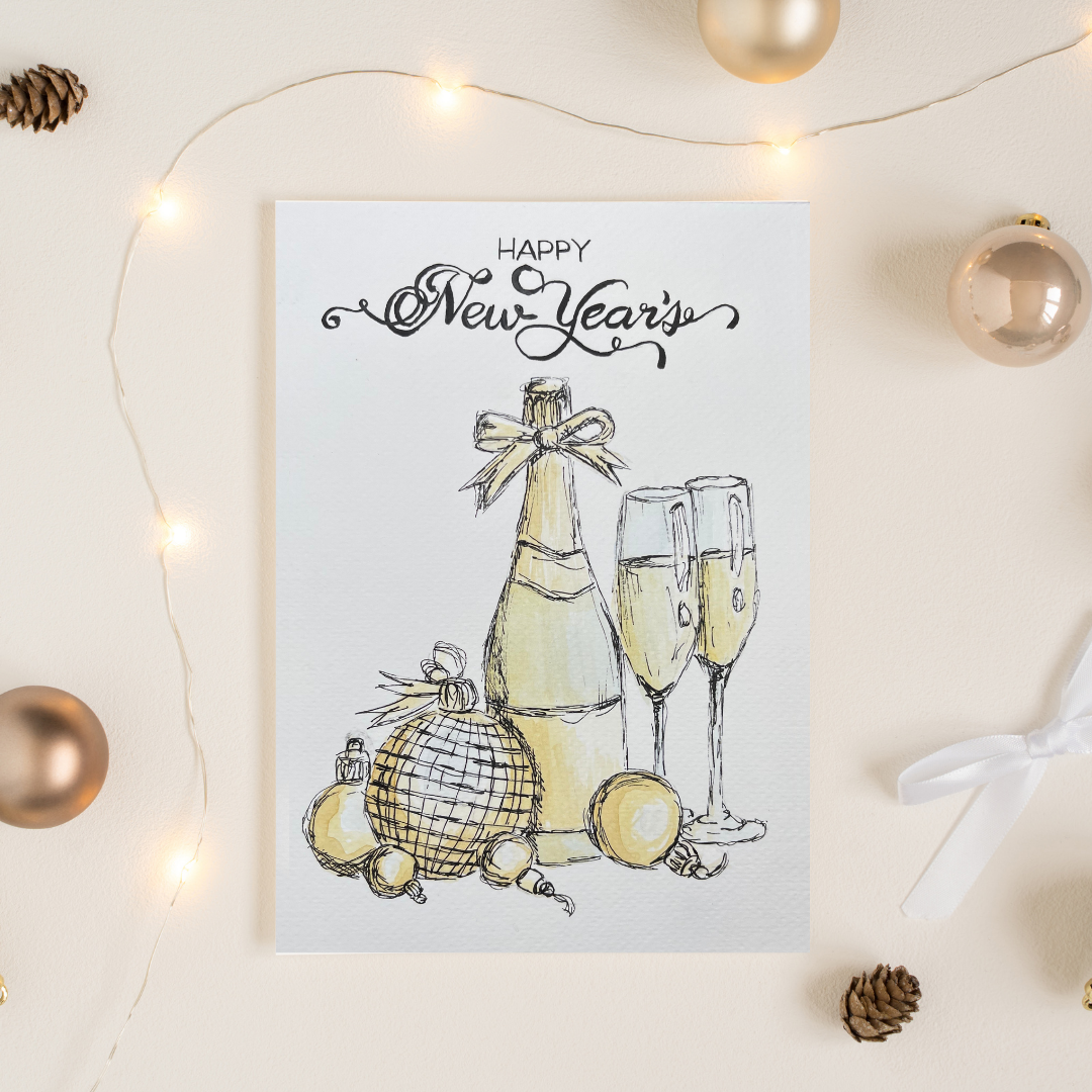Happy New Year's Champagne Card