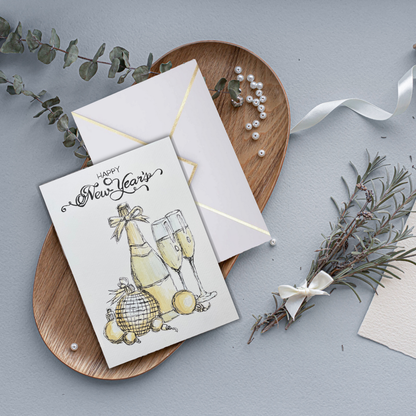 Happy New Year's Champagne Card