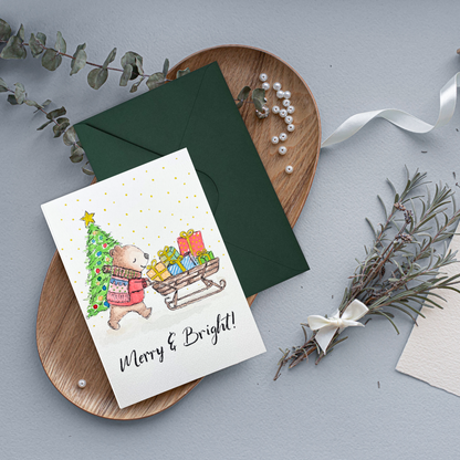 Merry & Bright Bear Christmas Card